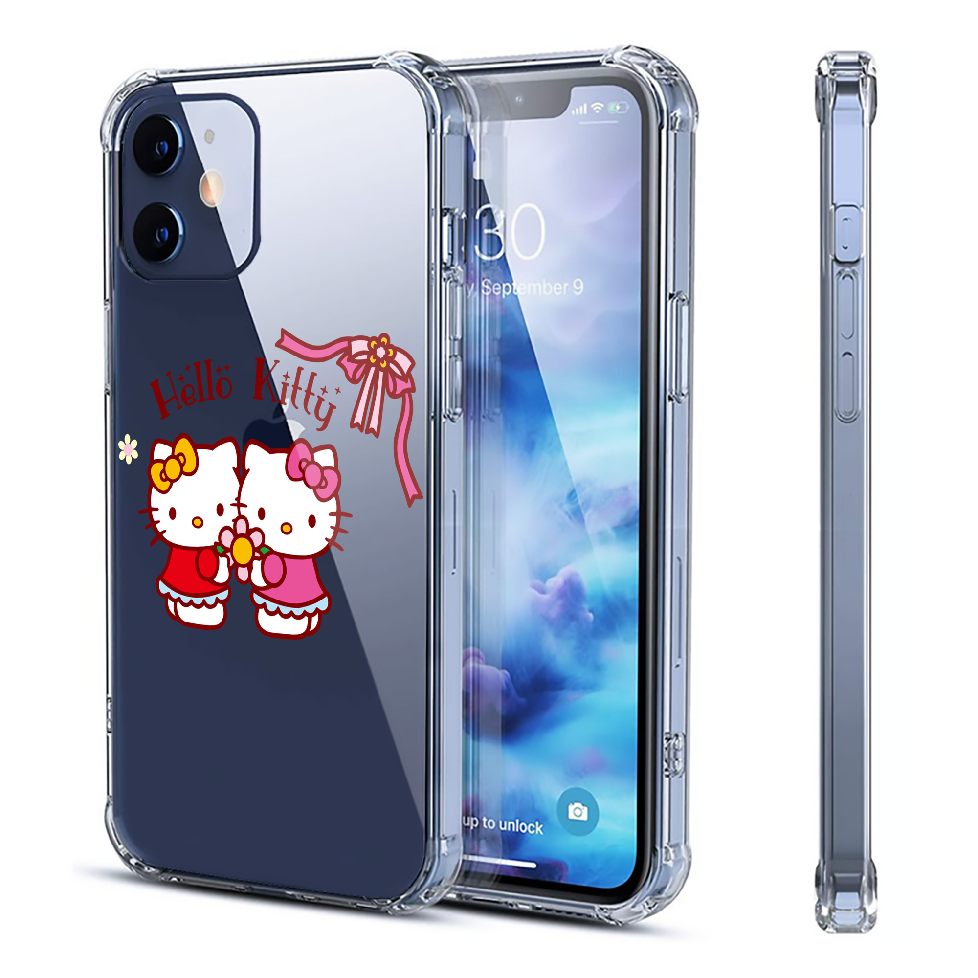 （画像用） Hello Kitty ハローキティ 【iPhone 12シリーズ対応】透明スマホケース（クリアソフトケース）